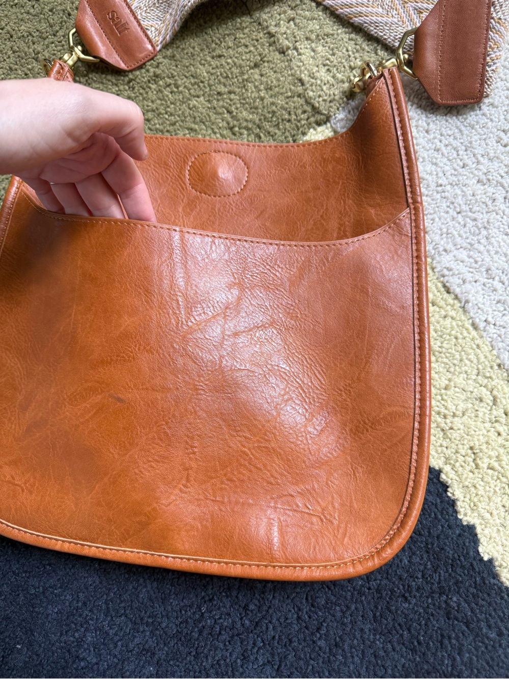 Salt Purse Strap with Tan Crossbody Bag - Picture 7 of 10